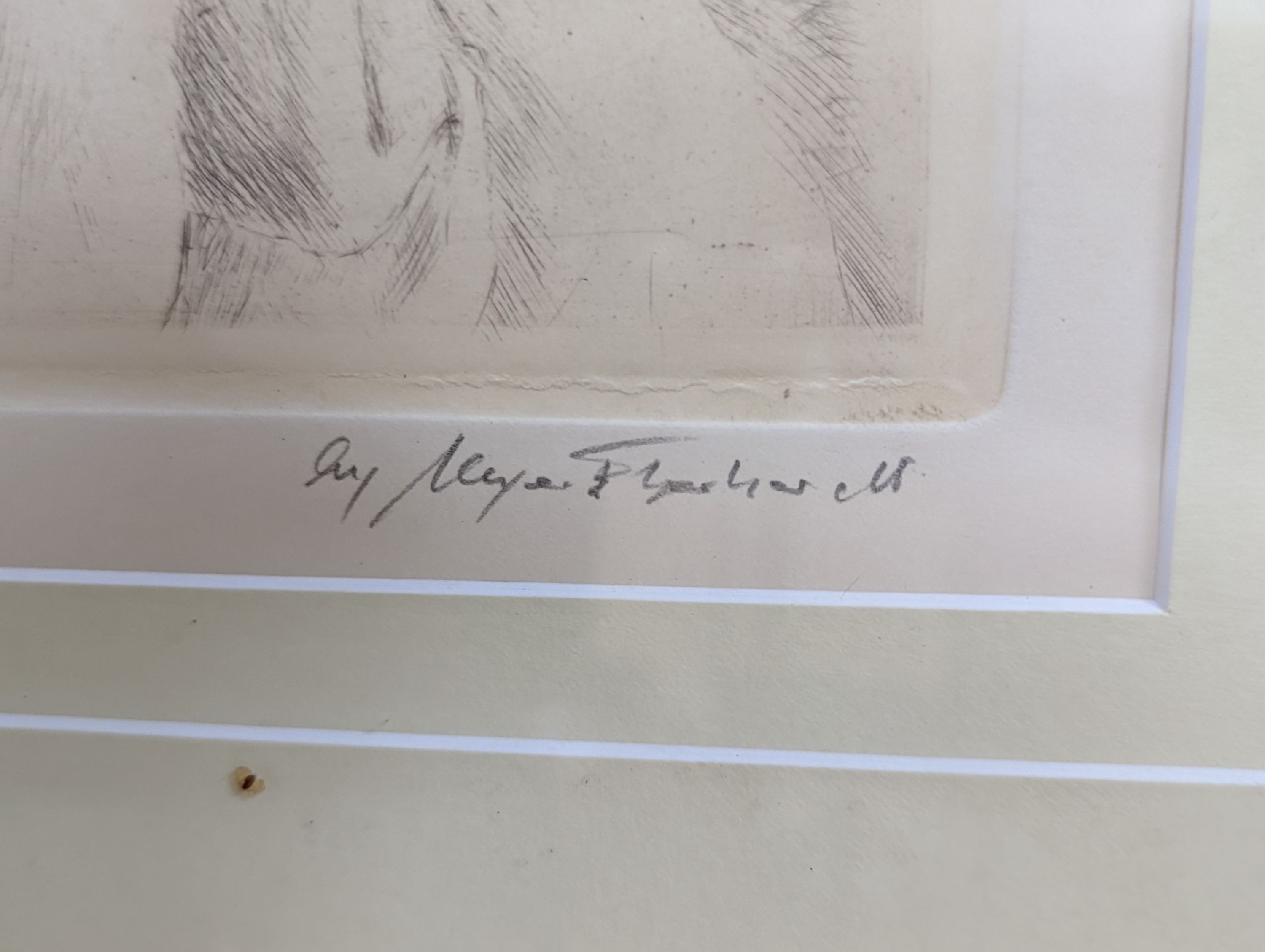 Kurt Meyer Eberhardt (1895-1977), drypoint etching, Kitten at play, signed in pencil, 23 x 28cm